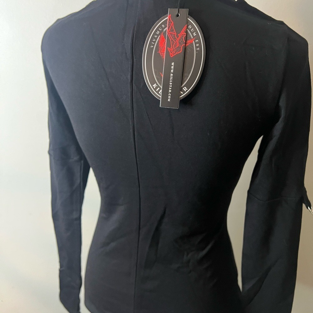 Killstar Nebula long sleeve black goth cutout grunge size small - Picture 3 of 5